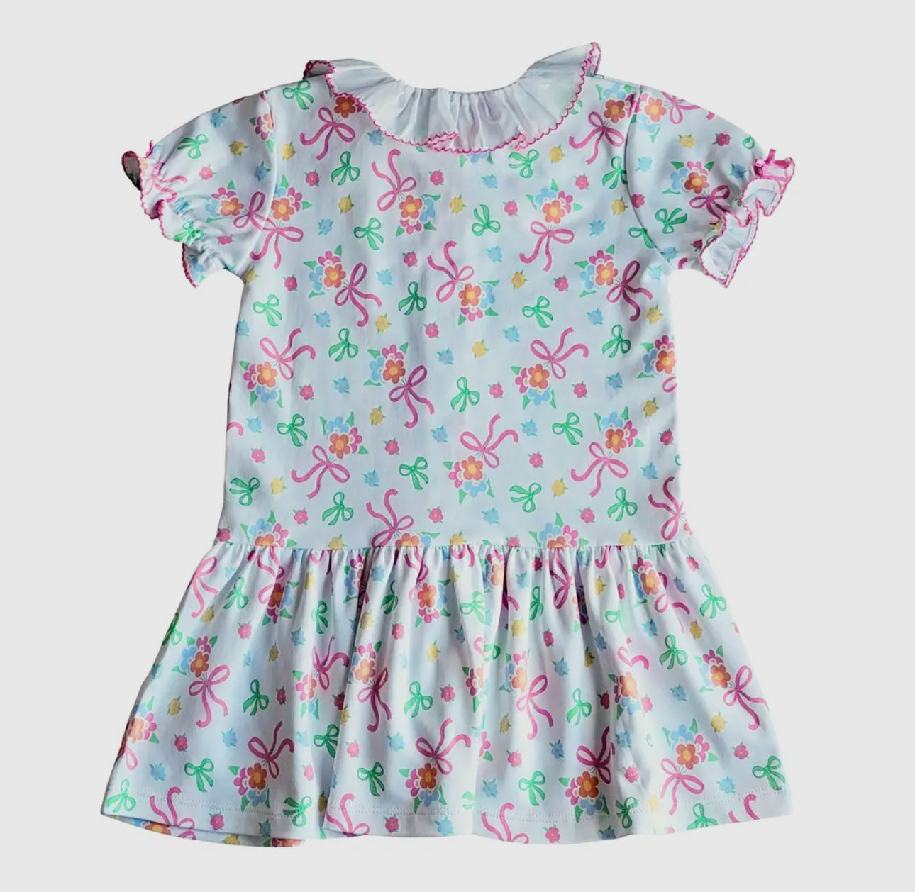 Bows & Flowers dropped waist dress