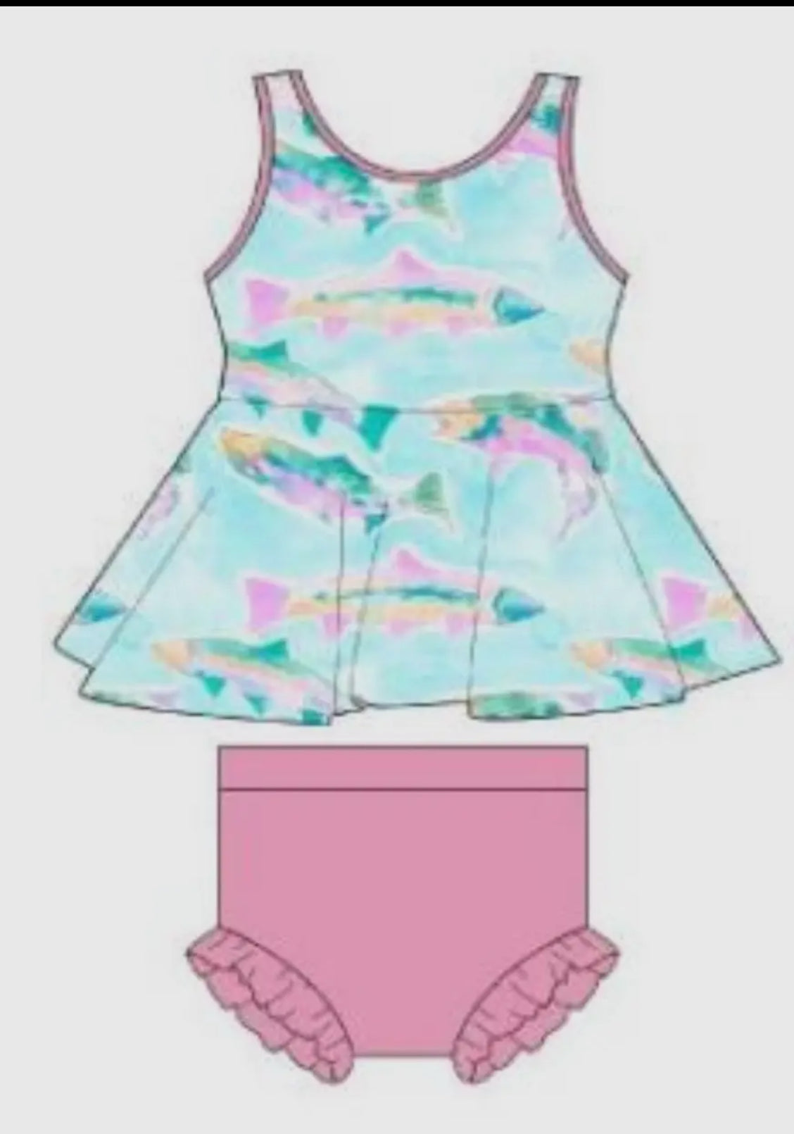 Fish Razorback Peplum Set