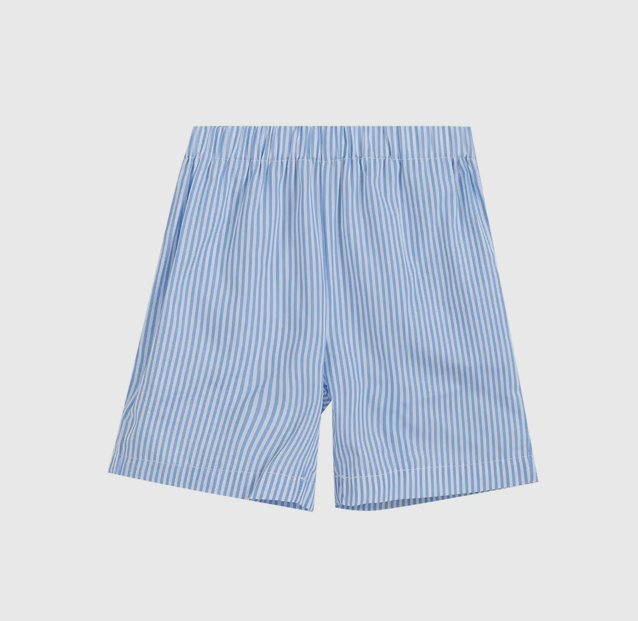 Light Blue Tractor Smocked T-shirt with Blue Striped Shorts
