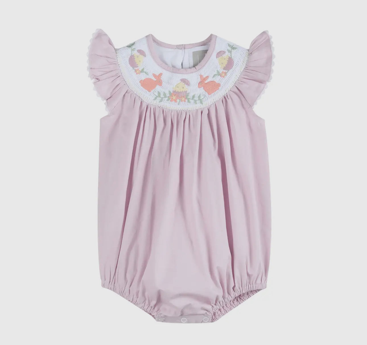 Light Purple Easter Smocked Flutter Romper