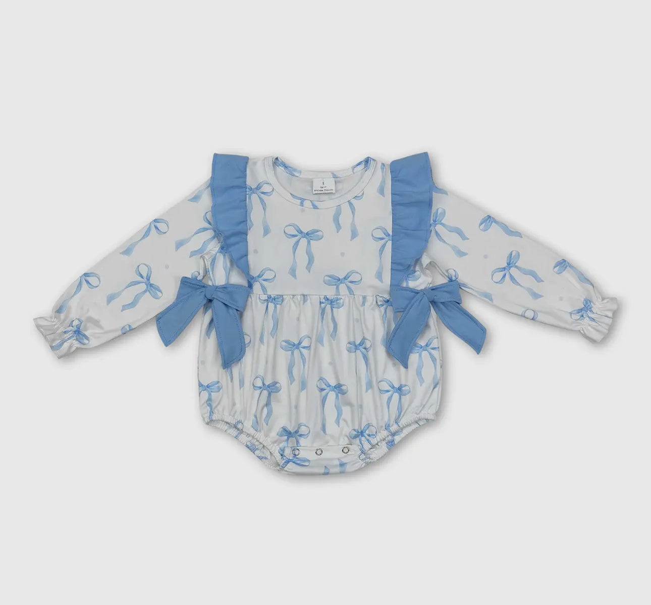 Light Blue Bow Tunic Ruffle Romper