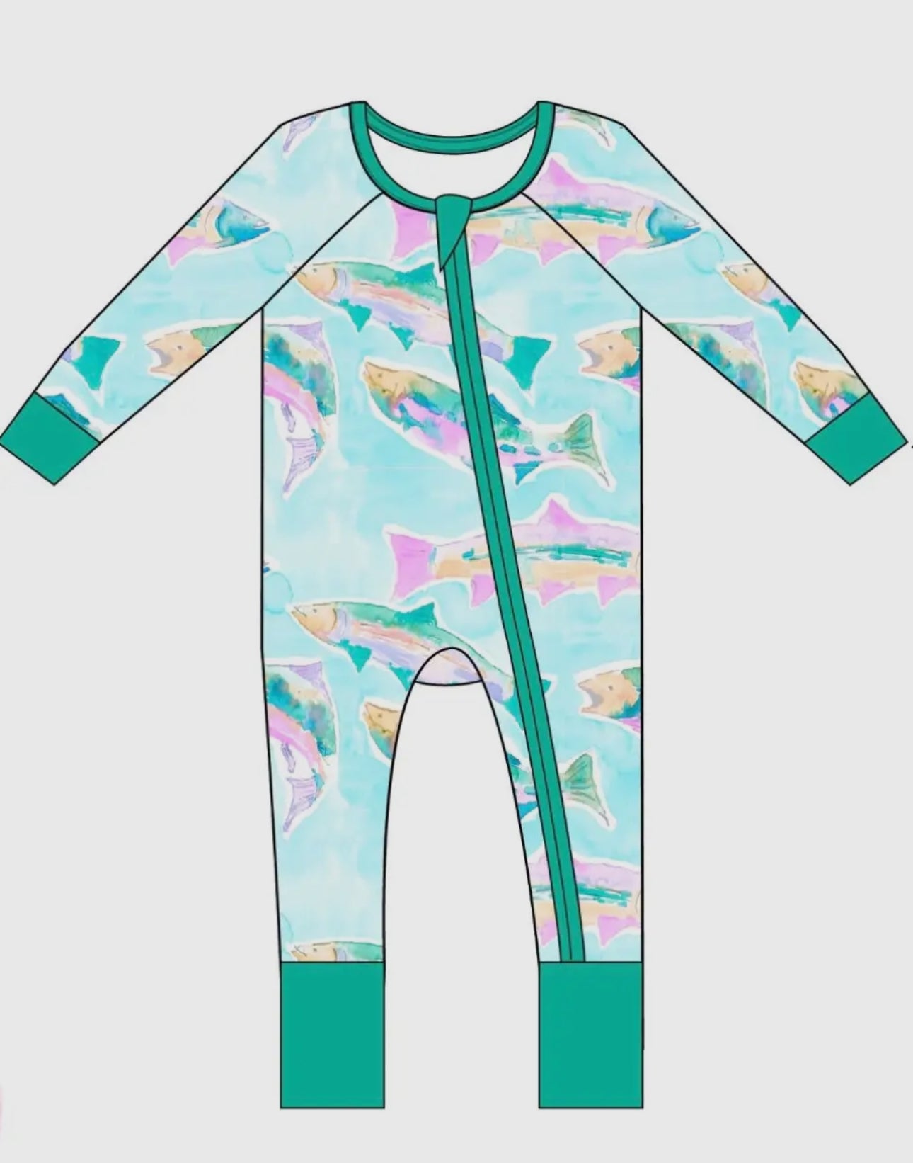 Fish Zipper Onesie