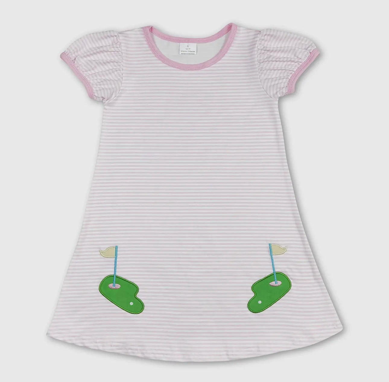 Pink Short Sleeve Girl Golf Play Dress