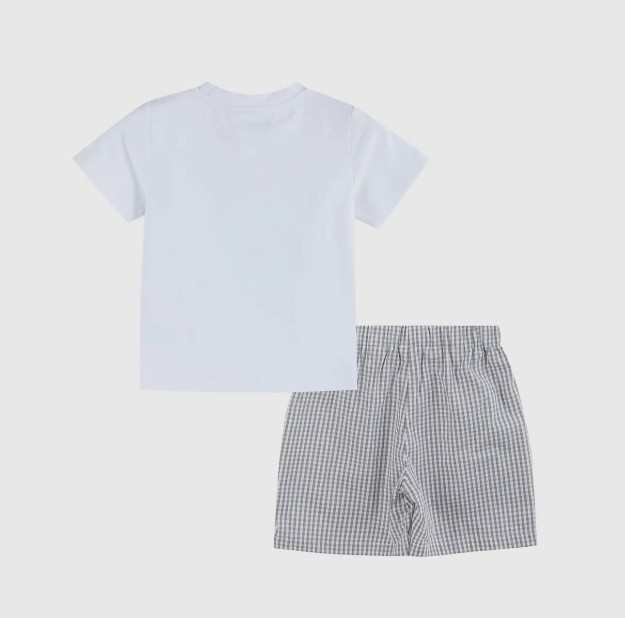 Gray Gingham Golf Tee and Shorts 2 Pc Set