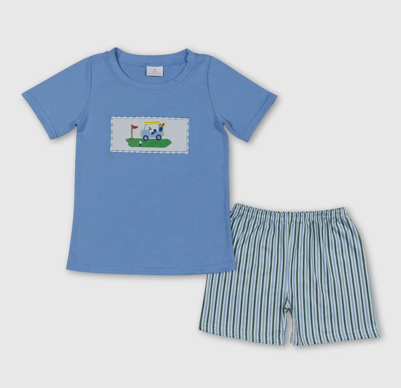 Boys Golf Striped Short Set