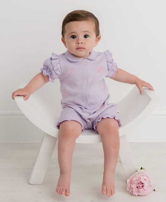 Seashell Frill with Bib-Lilac