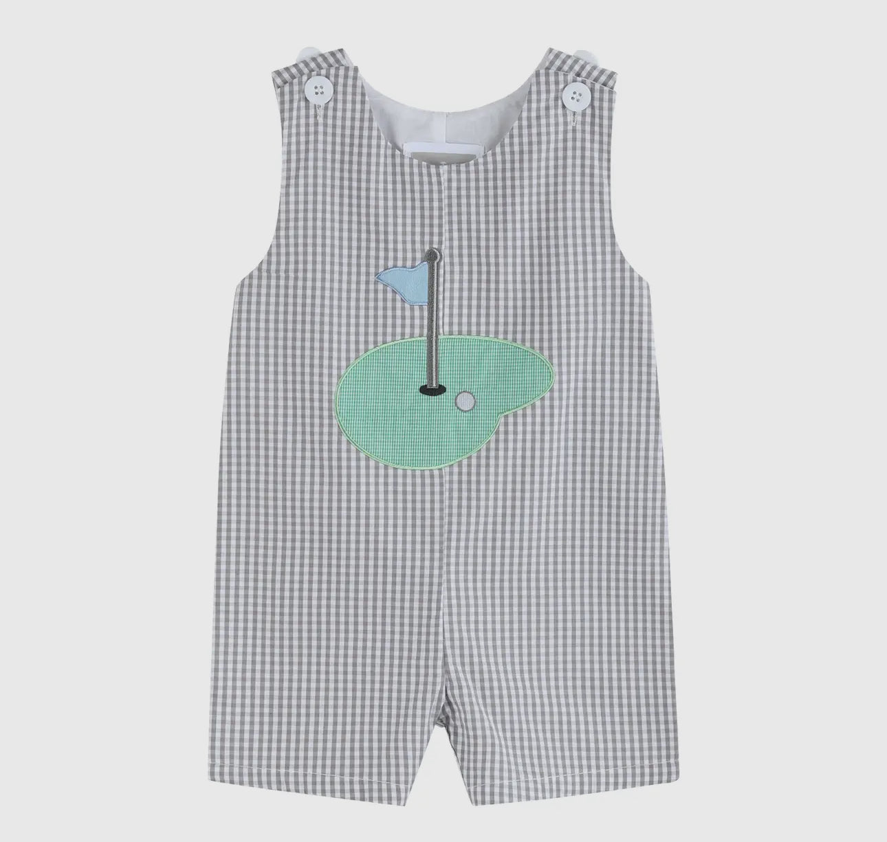 Gray Gingham Golf Shorttalls